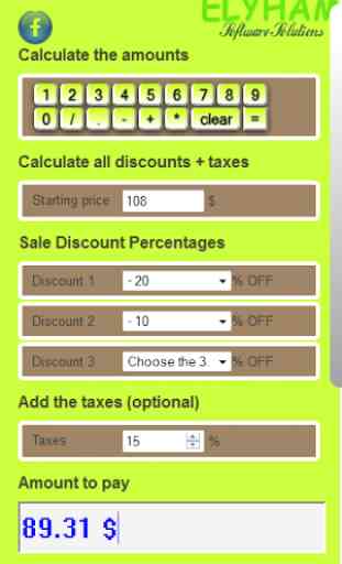 Calculatrice soldes et taxes 4