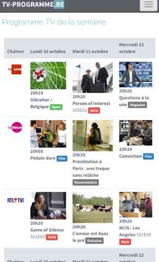 Programme TV Belgique 3