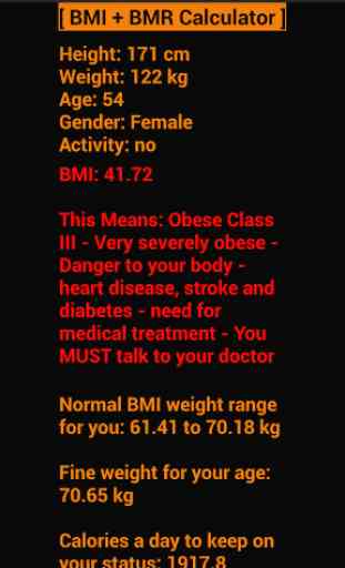 BMI + BMR calculateur 4