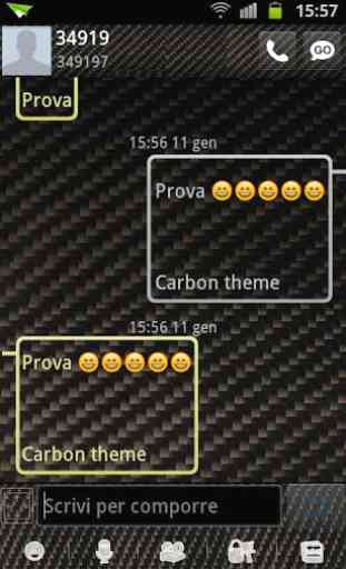 GO SMS Pro Theme Carbon Fiber 2