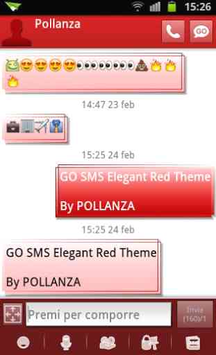 GO SMS Rouge élégant 1