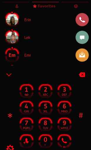 Neon Red Contacts & Dialer 2