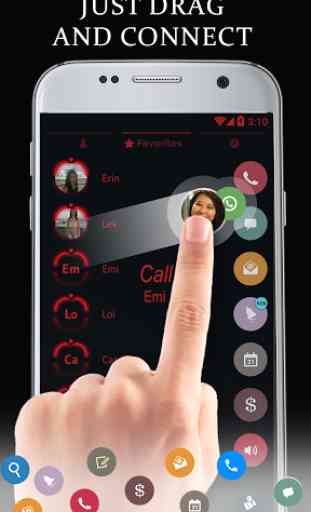 Neon Red Contacts & Dialer 3