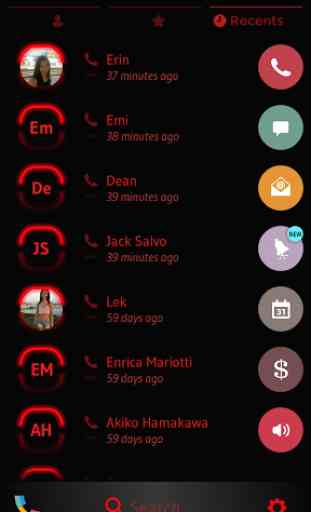 Neon Red Contacts & Dialer 4