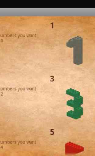 Numbers with building bricks 4