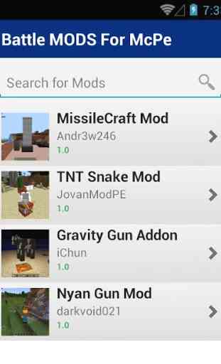 Battle MODS For McPe 2
