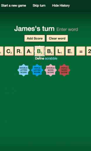 Score Keeper for Scrabble 2