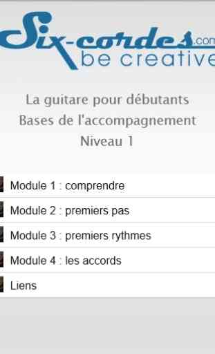 Six-Cordes guitare niveau 1 1