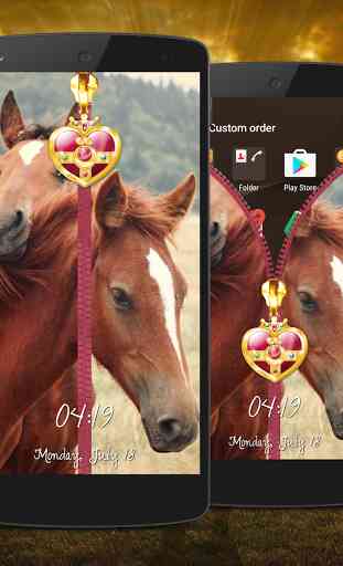 Horse Zipper Lock screen 1
