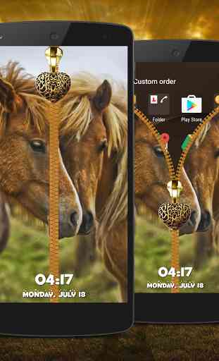 Horse Zipper Lock screen 4