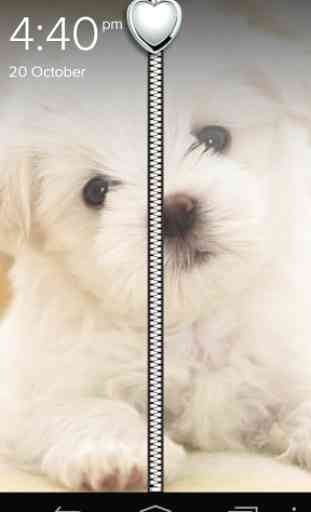 Love Puppy Zipper Lock Screen 1