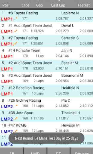 Le Mans & WEC Live Timing Pro 1