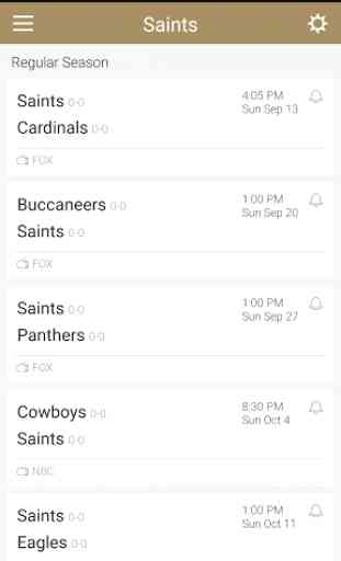 Football Schedule for Saints 3