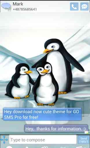 Pingouins Thème GO SMS Pro 2