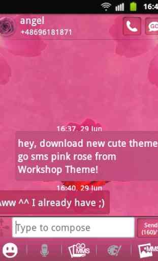 Thème rose rose mignon GO SMS 2