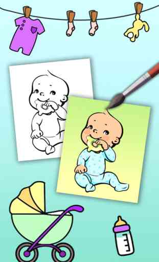 Livre de coloriage de bébé-colorier et peindre des nouveau née dessin et peinture des images &illustration - Premium 4