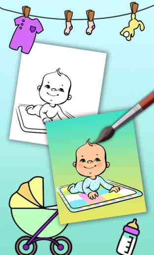 Livre de coloriage de bébé-colorier et peindre des nouveau née dessin et peinture des images &illustration 2