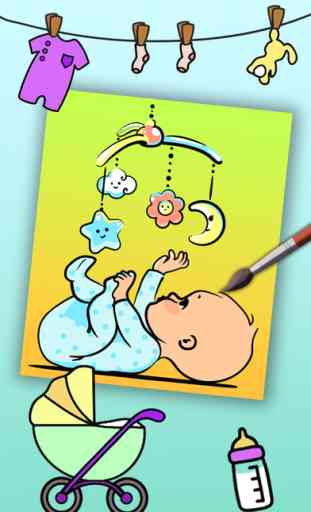 Livre de coloriage de bébé-colorier et peindre des nouveau née dessin et peinture des images &illustration 3