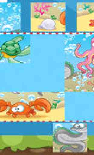 Puzzle de la mer - jeu de puzzles pour enfants en bas âge et les parents! Apprendre avec des poissons, anguilles, crabes, tortues, l'eau, océan, requin de la maternelle, école maternelle et l'école maternelle 2