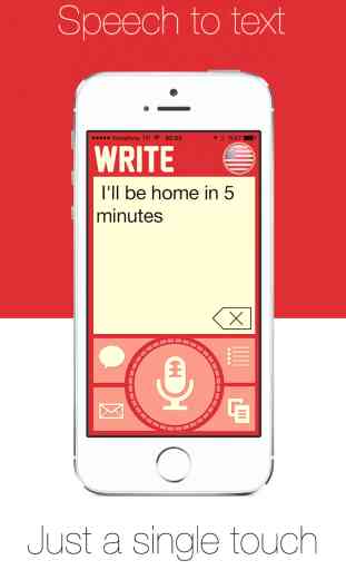 Write - Un discours de contact à la dictée de texte , la reconnaissance vocale avec un message e-mail et rappels de sms direct. 1