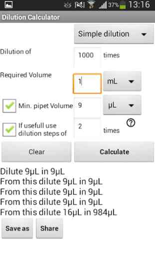 Dilution Calculator (Free) 3