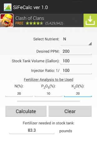 Simple Fertilizer Calculator 3