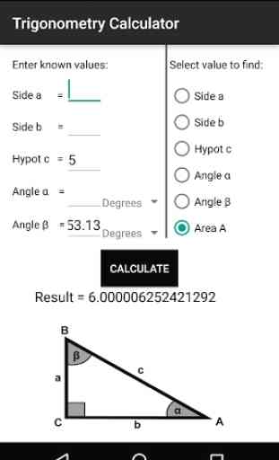 Calculateur de trigonométrie 1