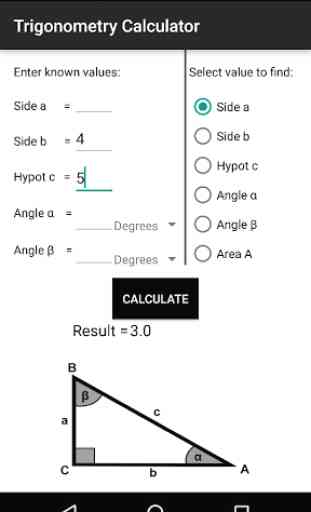 Calculateur de trigonométrie 4