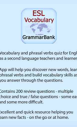 ESL Vocab Quiz - GrammarBank 1