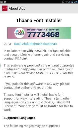 Thaana Font Installer ★ Root 2