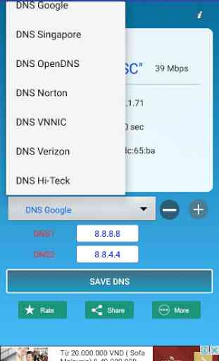 4G, 3G, Wifi Cadre DNS 3
