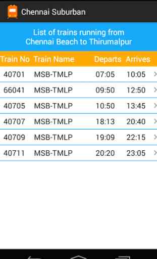 Chennai Suburban Timetable 3