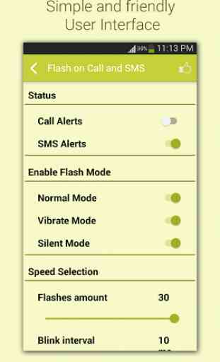Flash sur appel et SMS 3