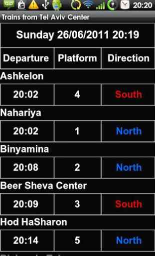 Next Train - Israel Schedule 2