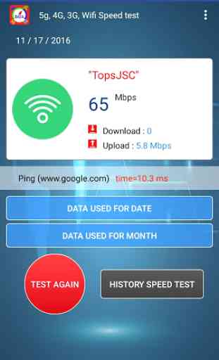 5G, 4G, 3G, WiFi Speed Test 2