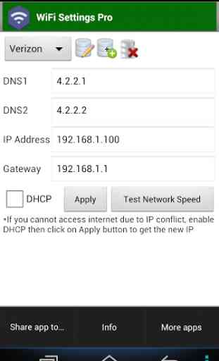 WiFi Settings (DNS,IP,..) PRO 4