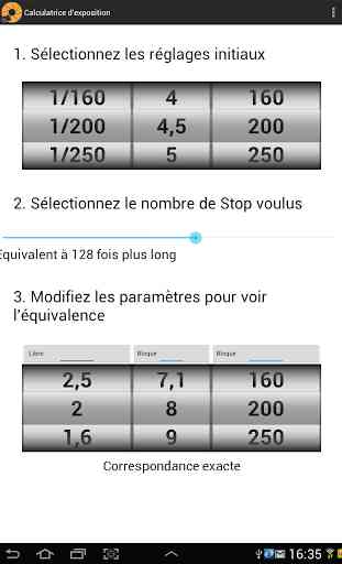 Calculatrice d'exposition Free 3