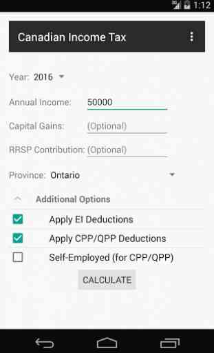 Canadian Income Tax Calculator 1