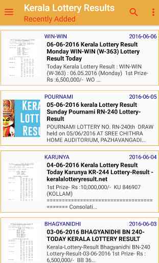 Kerala Lottery Results Search 1
