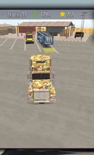 Camions de l'armée Parking 3D 2