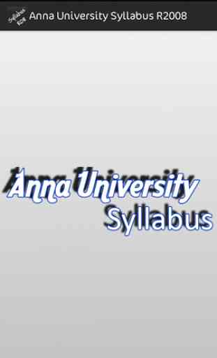 Anna University Syllabus R08 1