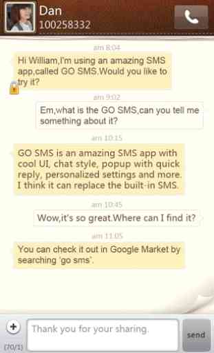 GO SMS Pro SimplePaper theme 1