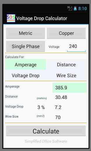 Voltage Drop Calculator 2