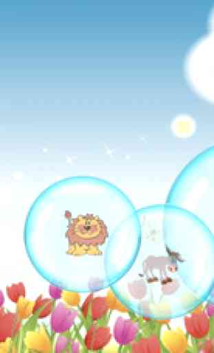 Bulles pour les tout petits - GRATUIT - Jeux pour les tout-petits - app pour les bébés et les petites filles - les animaux dans les bulles 4