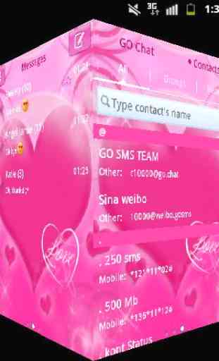 Thème d'amour rose GO SMS Pro 4