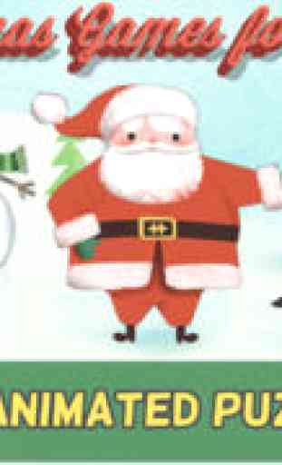 Jeux de Noël pour les enfants: Père Noël Cool, bonhomme de neige, et Puzzles avec un renne du Père Noël pour tout-petits, les garçons et les filles en HD 1