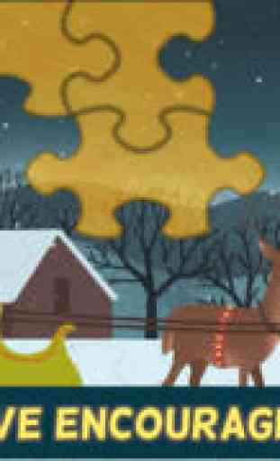 Jeux de Noël pour les enfants: Père Noël Cool, bonhomme de neige, et Puzzles avec un renne du Père Noël pour tout-petits, les garçons et les filles en HD 3