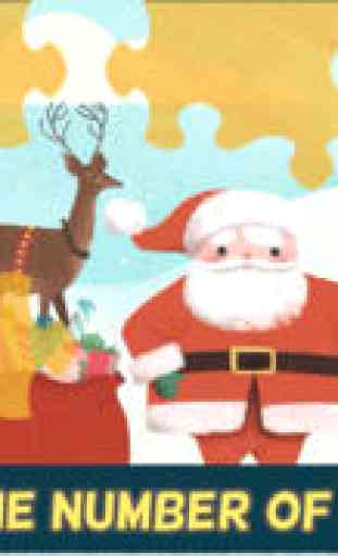 Jeux de Noël pour les enfants: Père Noël Cool, bonhomme de neige, et Puzzles avec un renne du Père Noël pour tout-petits, les garçons et les filles en HD 4