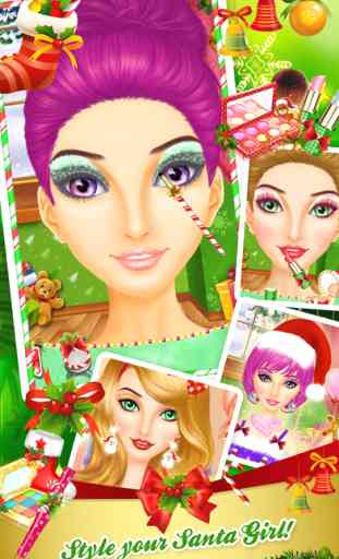 Salon de Noël - Xmas Santa Girl Maquillage et Dress Up Game Real 3D hiver chutes de neige 3