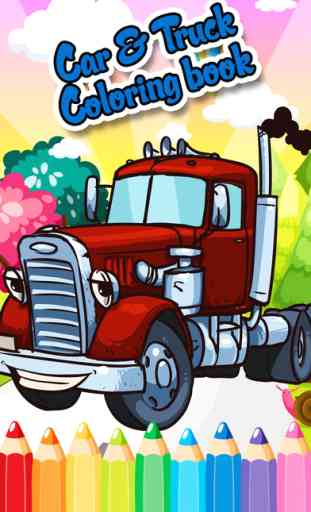 Camion de pompiers voiture gratuit Coloriage pour les enfants 2 1